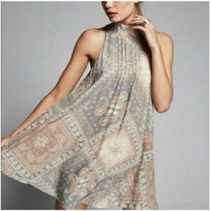 Intimately Free People Beaux Halter Style Printed Slip Dress Size M